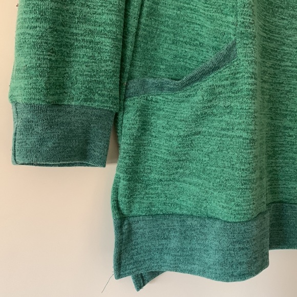 Hello Pink, Heathered Slit Top with Pockets. Teal Green, Tight M sweater. Comfy - Picture 3 of 7